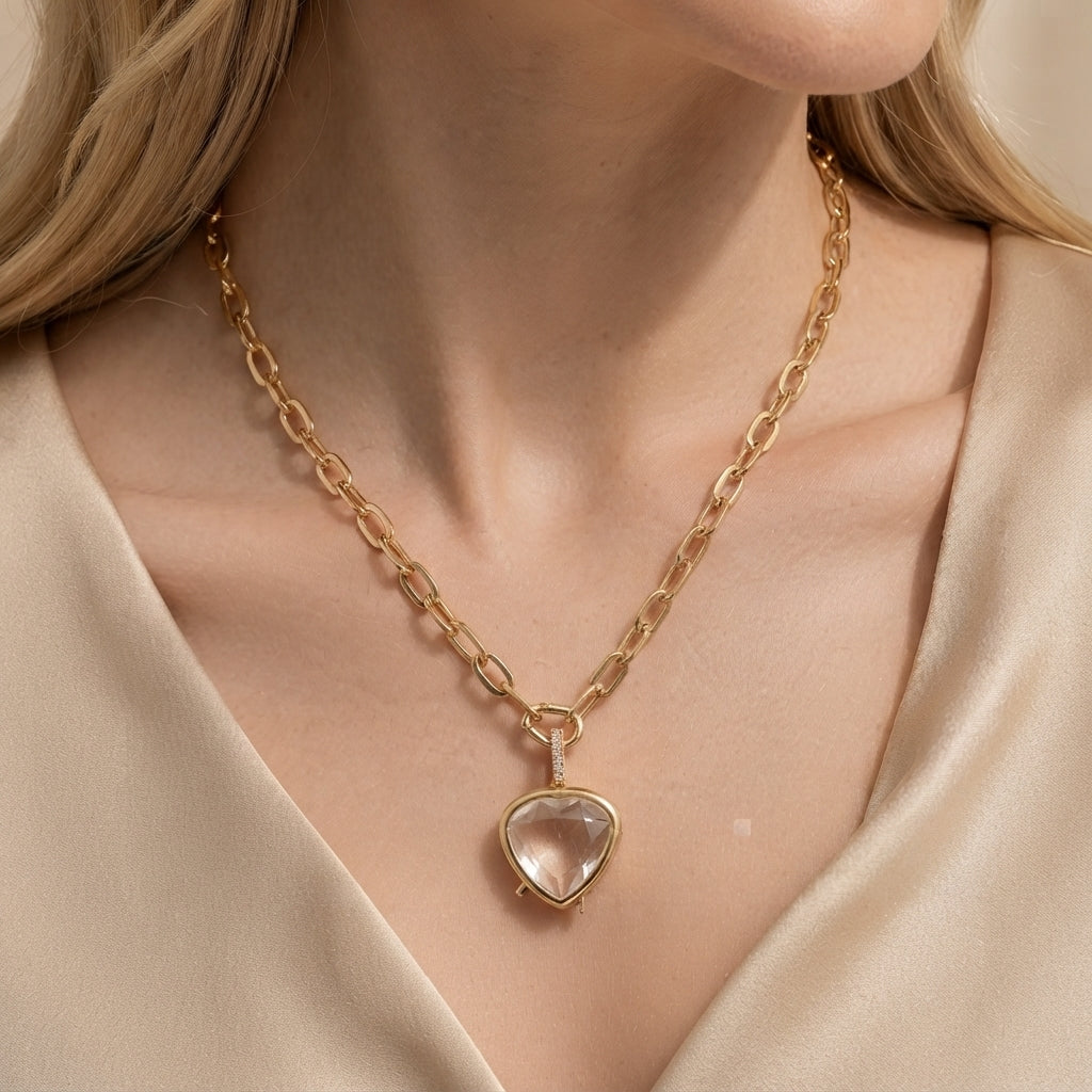 Flat Triangle Photo Box Necklace