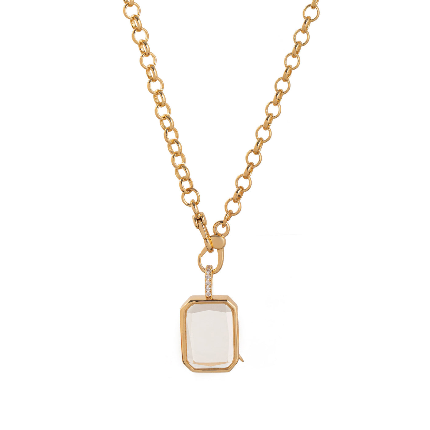 Solenne Rectangle Locket Necklace