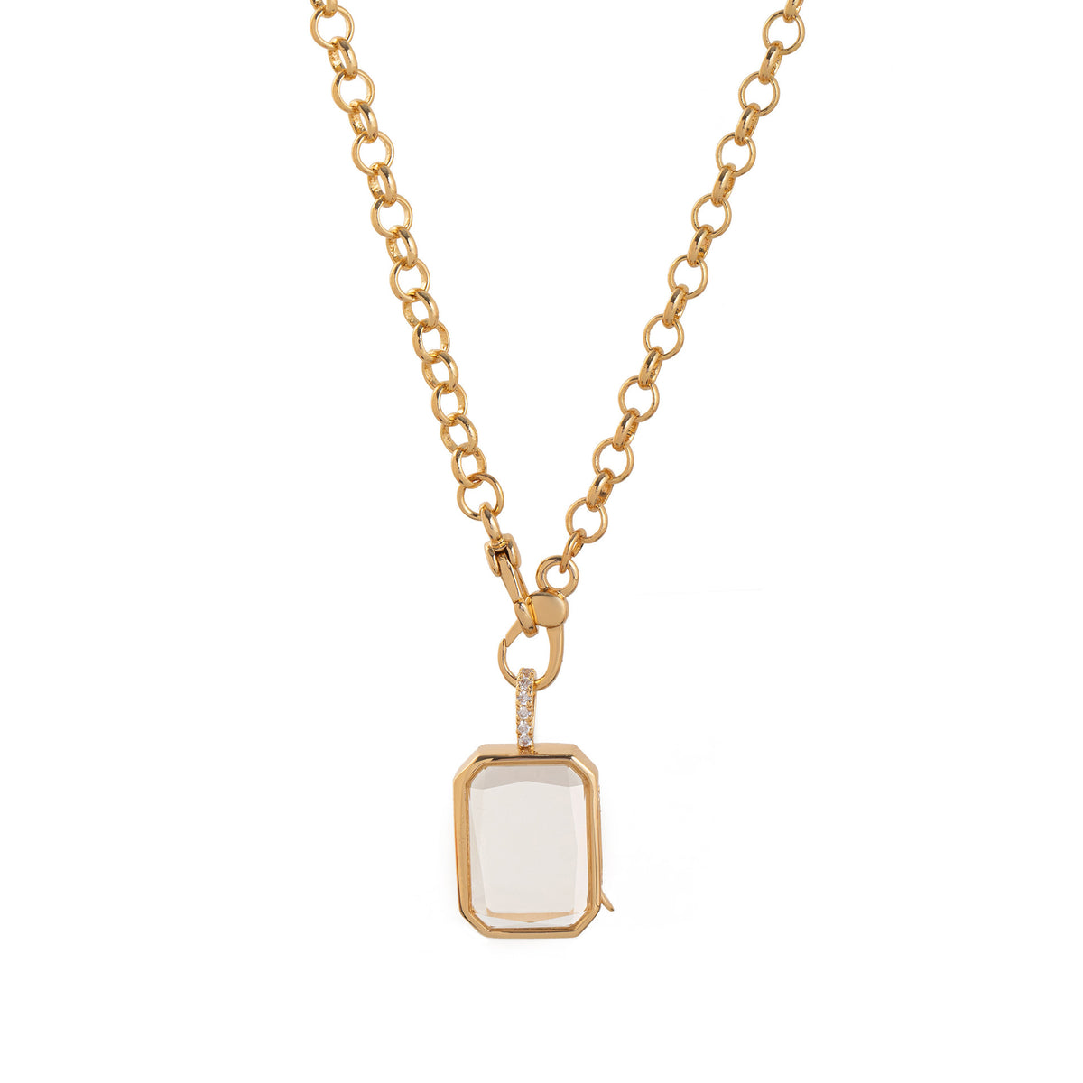 Solenne Rectangle Locket Necklace