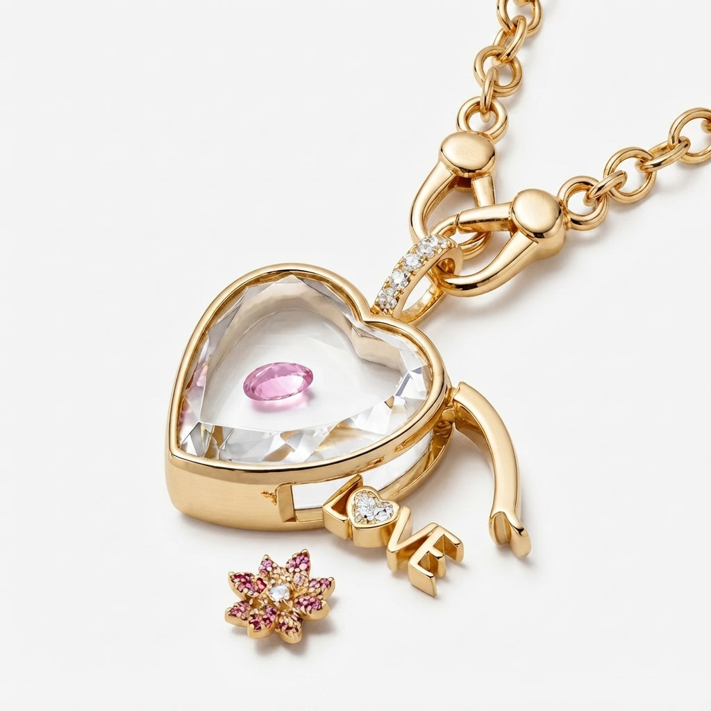 Love Transparent Photo Box Necklace