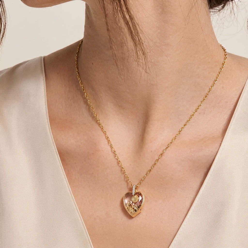 Love Transparent Photo Box Necklace
