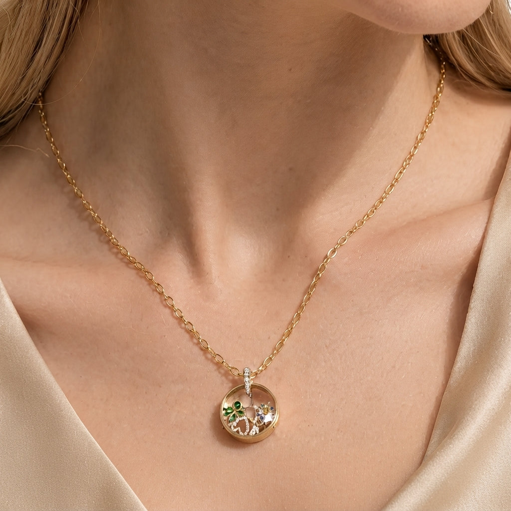 Round Photo Box Necklace